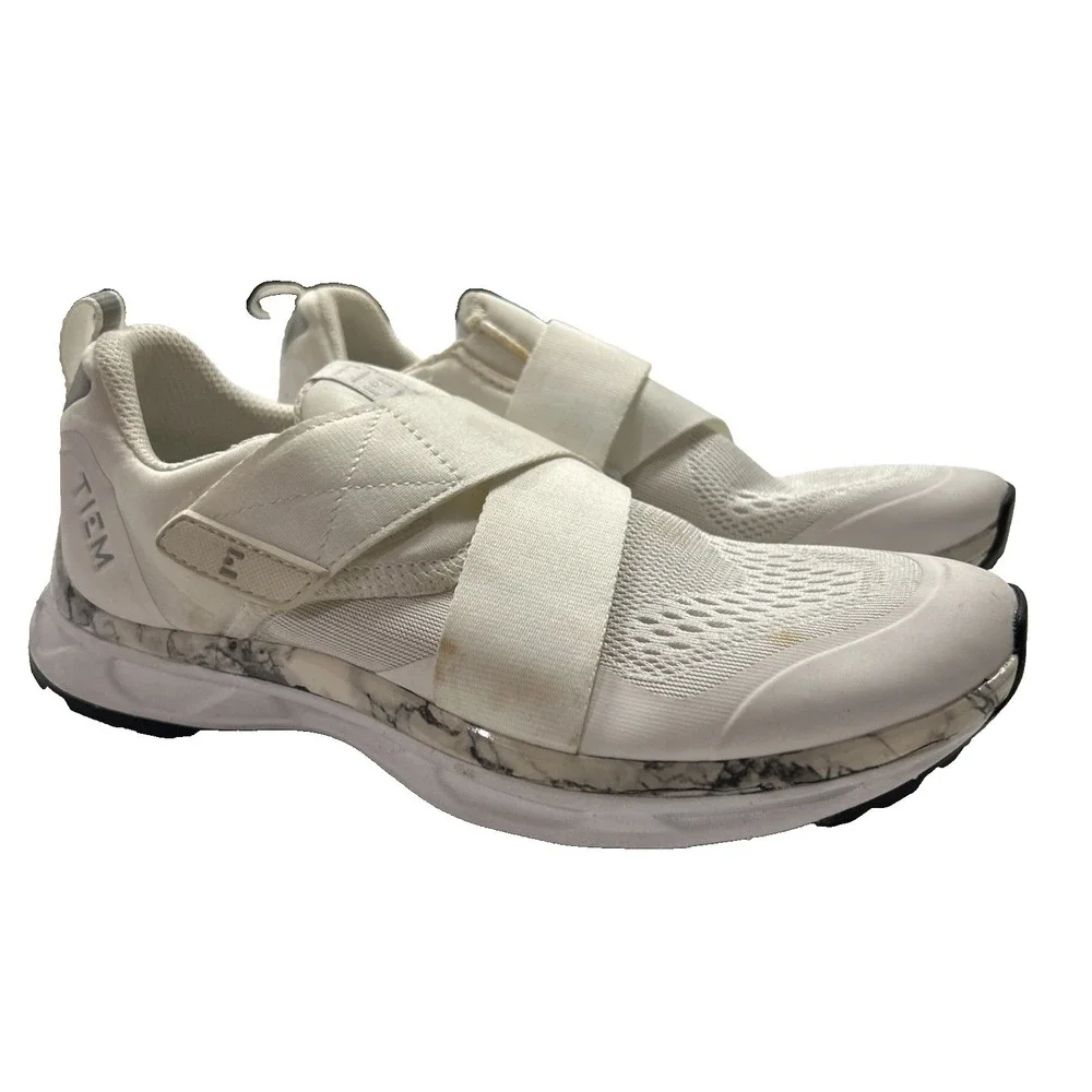 Tiem Women's Biking Shoes Size 7.5 Slipstream Indoor Cycling Shoes White Marble